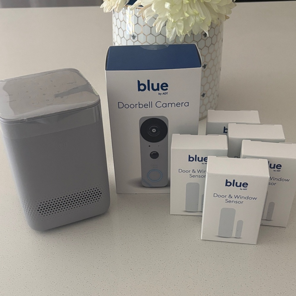 ADT Blue Doorbell Camera and Sensors - Gray and Blue